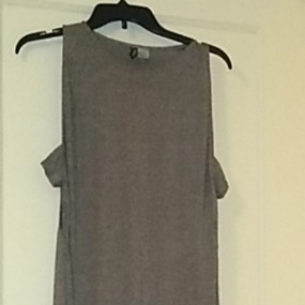Gray maxi Dress Divided Strech cut out Sz L